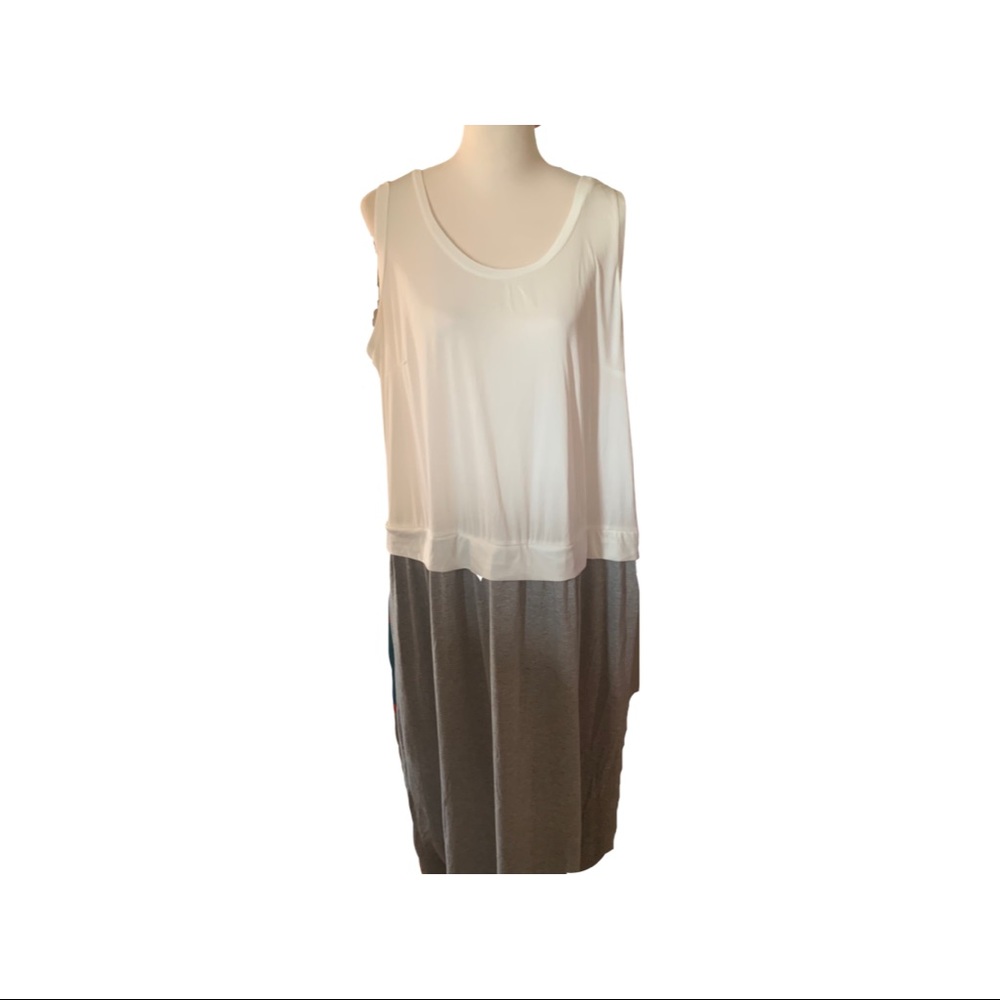 NWT NY COLLECTION WOMEN GREY CONTRAST DRESS SZ 1X